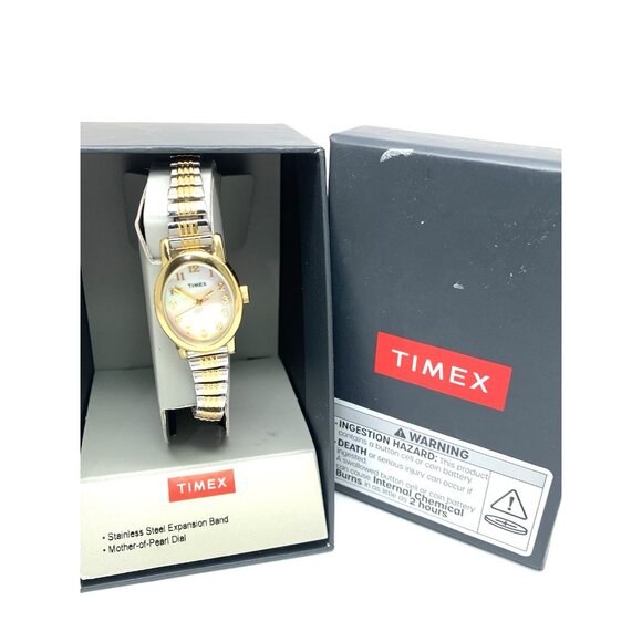 Timex Women's Watch TW2W70000 Quartz Mother of Pearl Two Tone Steel 18mm - Picture 3 of 14